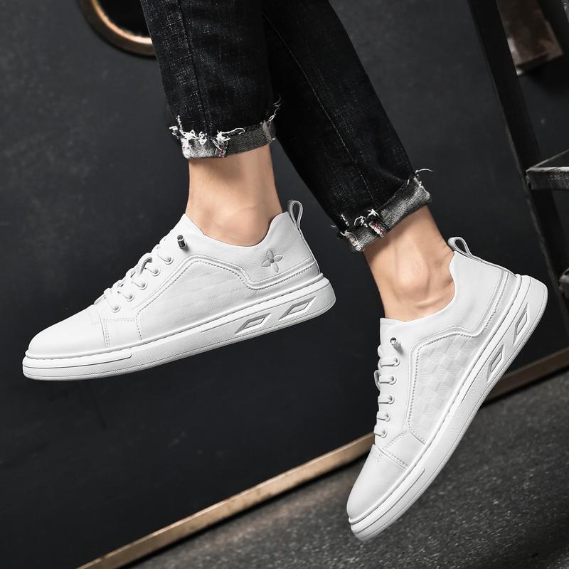 Genuine Leather Height Increasing Men Shoes Italian Designer Casual Shoes Outdoor SkateBoard Flats Lift Sneakers Elevator Sports
