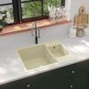VidaXL Kitchen Sink and Two Basins Overflow Hole Inset Sink Kitchen Decoration Extra-deep Basin Home 147087