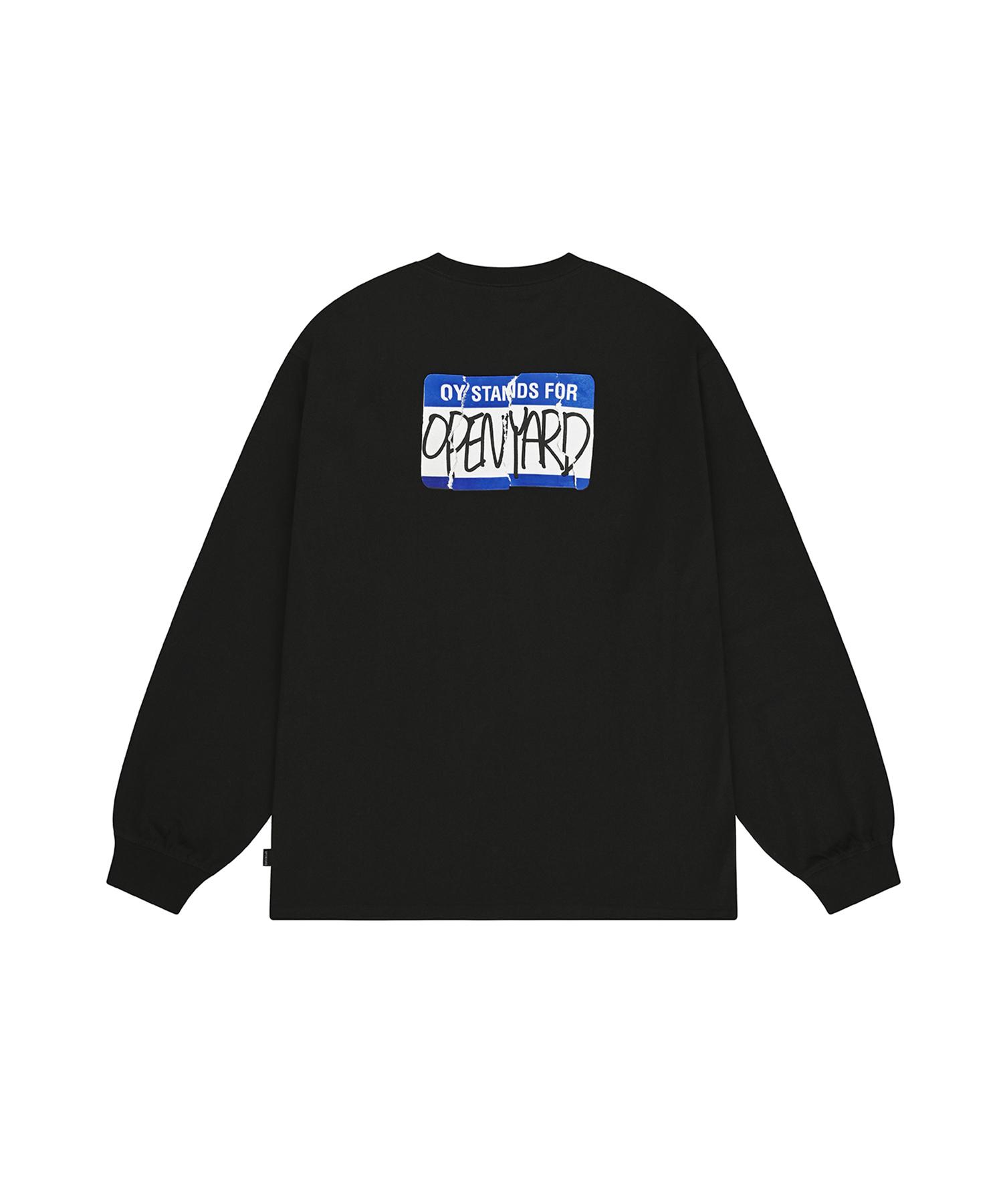 Oy Torn Name Tag Long Sleeve - Black 0