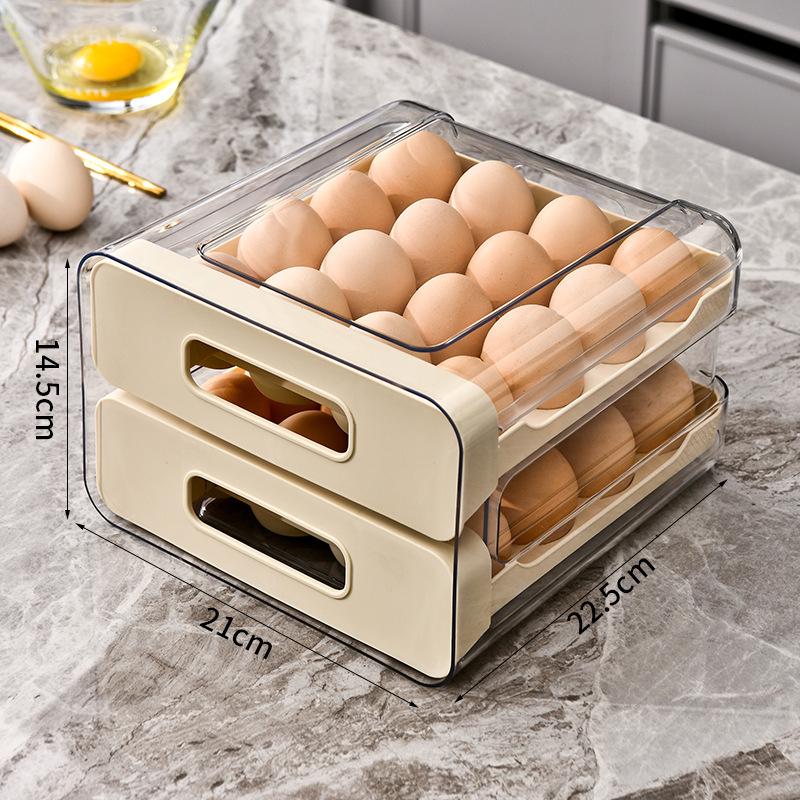 Double-Layer 32-Grid Transparent Egg Storage Box