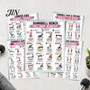 Fat Burning Workout Plan 5 Pcs Dumbbell Poster Set, Full Body Exercise Charts Set for Back, Waist Slimming Exercises Core, Arm, Glutes Legs, Strength