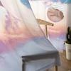 Starry Sky Whale Star River Clouds Bedroom Transparent Sheer Curtains Holiday Decoration Window Voile Tulle Curtain