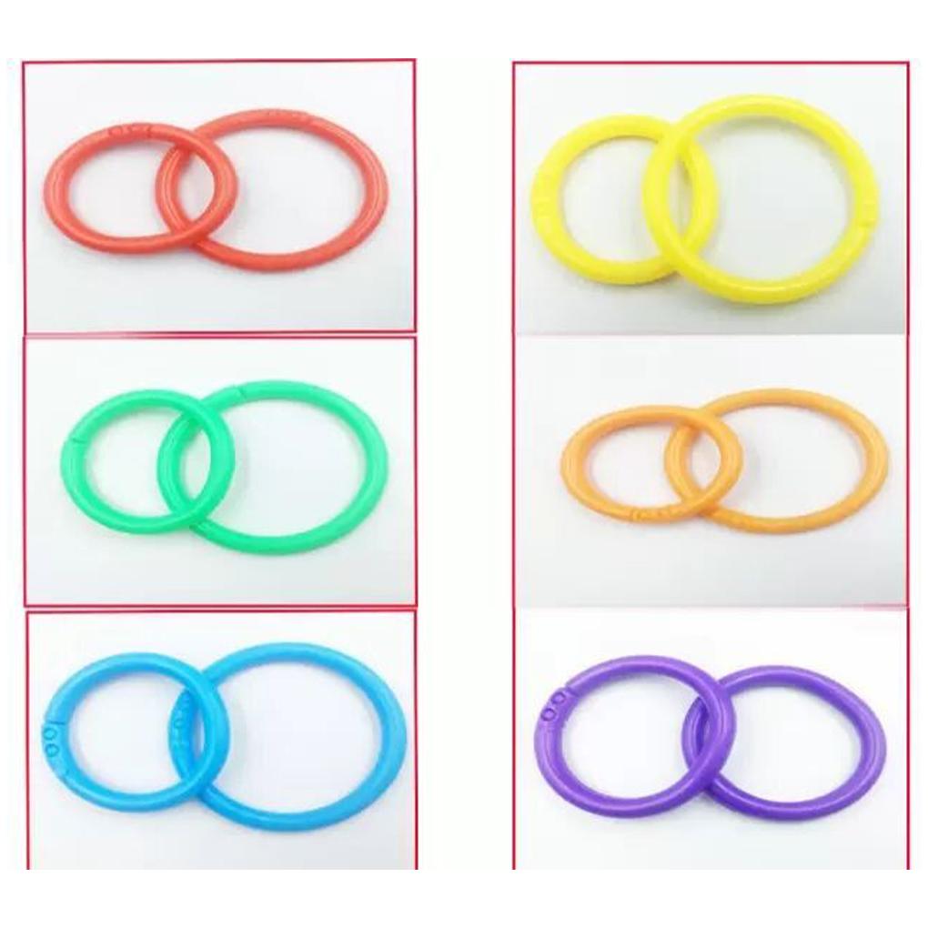 DSOUWEH 10pack/lot Connect And Organize Plastic Loose Binder Rings - Flexible And Easy To Flexible Plastic Rings For Cards ABS, Yellow, Diameter 27mm