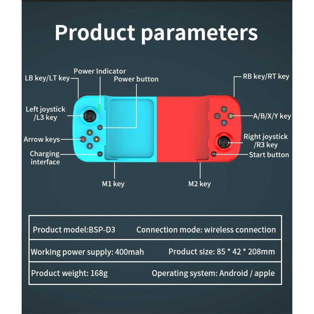 D3 GamepadD3 Handy-Controller mit erweiterbarer Gamecontroller-Unterstützung für Android/iOS/Hongmeng Handy-Gamecontroller