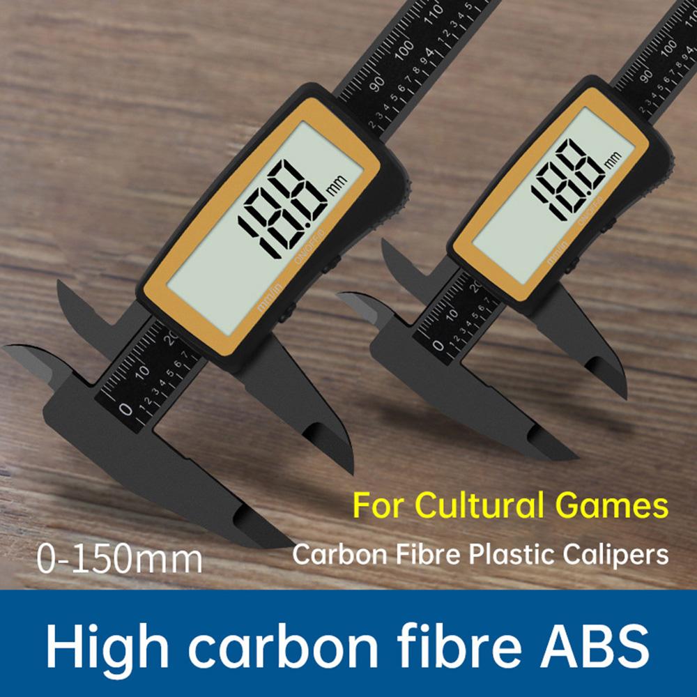 Carbon Fiber Vernier Calipers 0-150mm Full Screen Electronic Digital Display High Precision Electronic Calipers Measure Tool