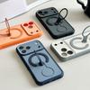 Magnetic For Magsafe Stand Phone Case For iPhone 17 Pro Max 16 15 14 13 Luxury 360 Rotating Ring Holder Protection Shockproof Cover