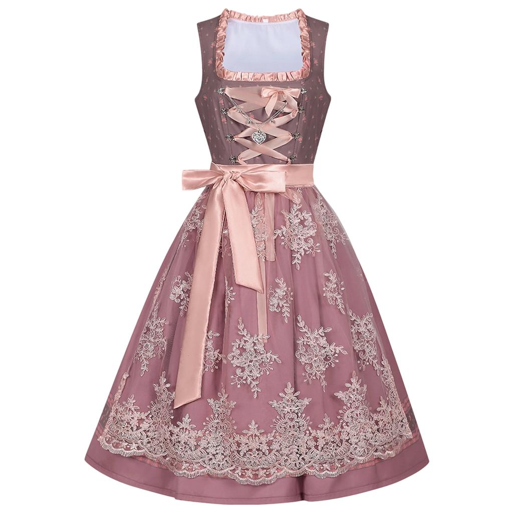 Women's Oktoberfest Dress with Lace and for Performance and Costume Parties