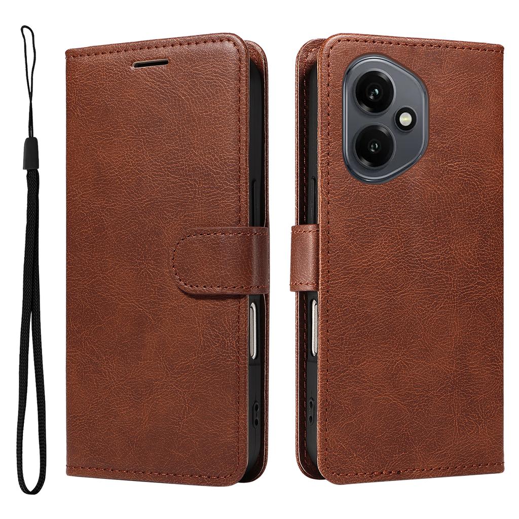 Pro Honor 400 5G (Globální) Kožené pouzdro peněženka s popruhem Jednobarevný kryt se stojánkem na telefon