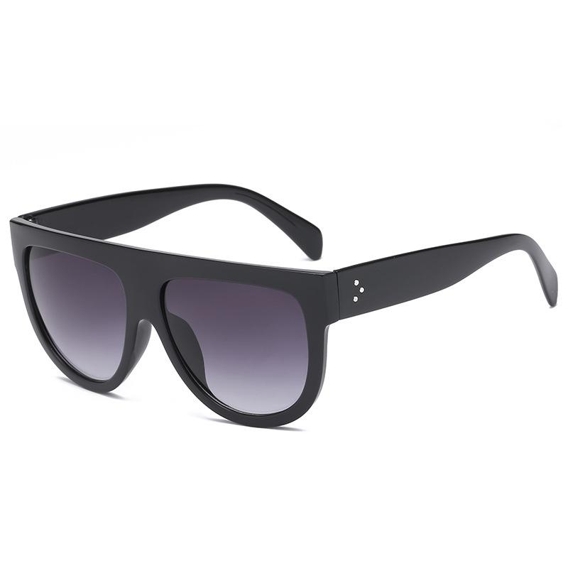 

Flat Top Sunglasses Trendy Big Vintage Women Rivet Shades Sun Glasses For Men Female Black Leopard Glasses Uv400