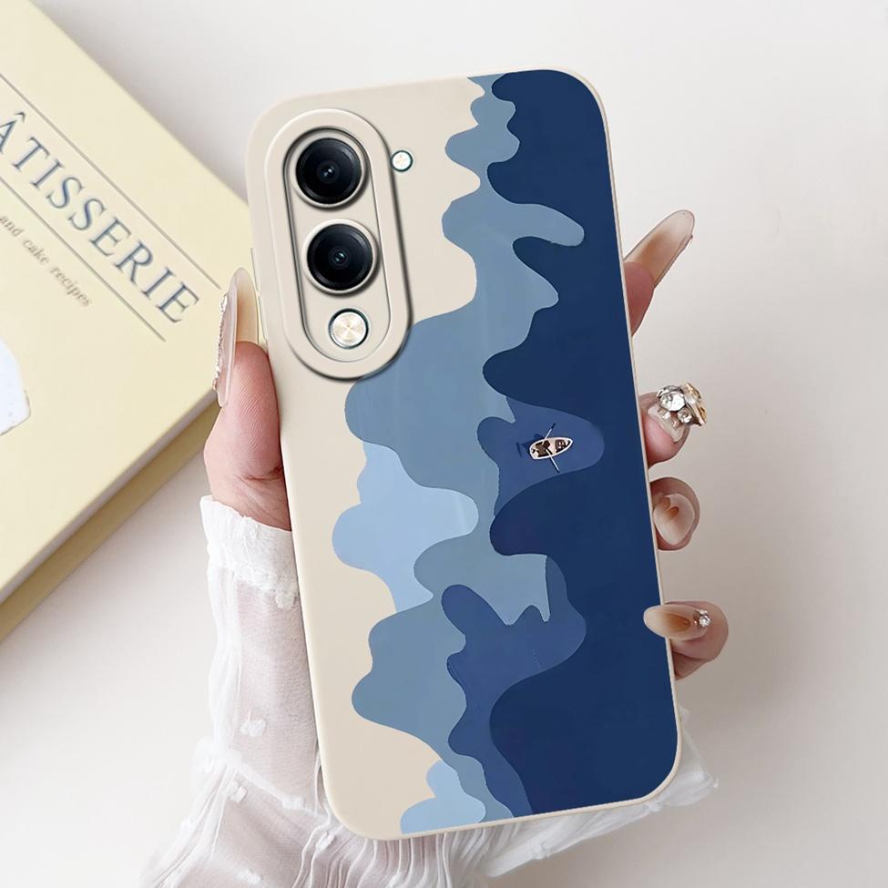 Für Vivo Y04 Hülle V2430 Silikon Niedliche Katze Mode Schmetterlinge Blumen Liebe Bemalte Rückseite für Vivo Y04 4G Handyhülle Bumper