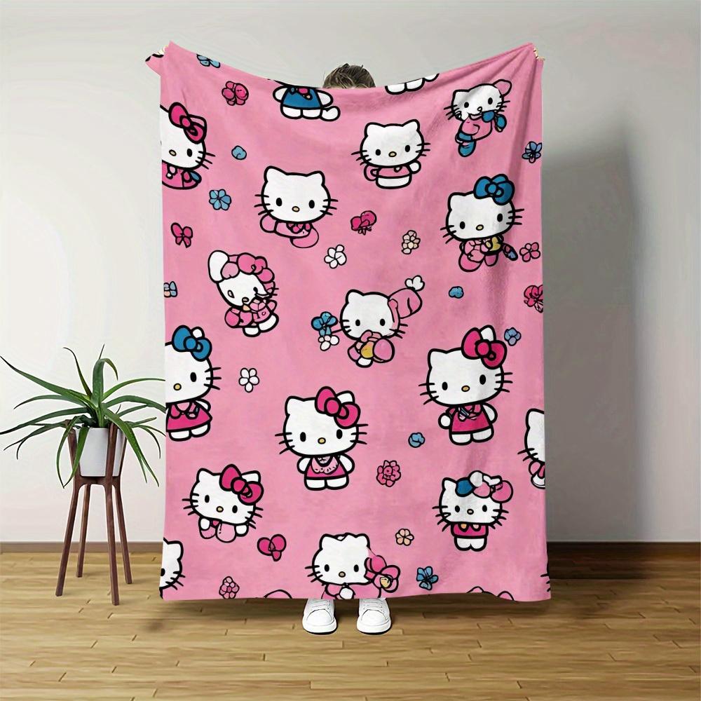 

1pc Sanrio Hello Kitty Pink Multi-Style Flannel Blanket - 2D Print, Ultra Soft Cozy Throw for Bedroom Living Room Camping 75cmx90cm