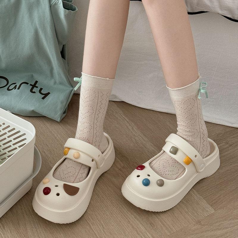 Japanese JK Sweet Bowknot Tied Middle Tube Socks Women Heel Bow Socks Casual Black White Pile Socks Girls Sports Cotton Socks