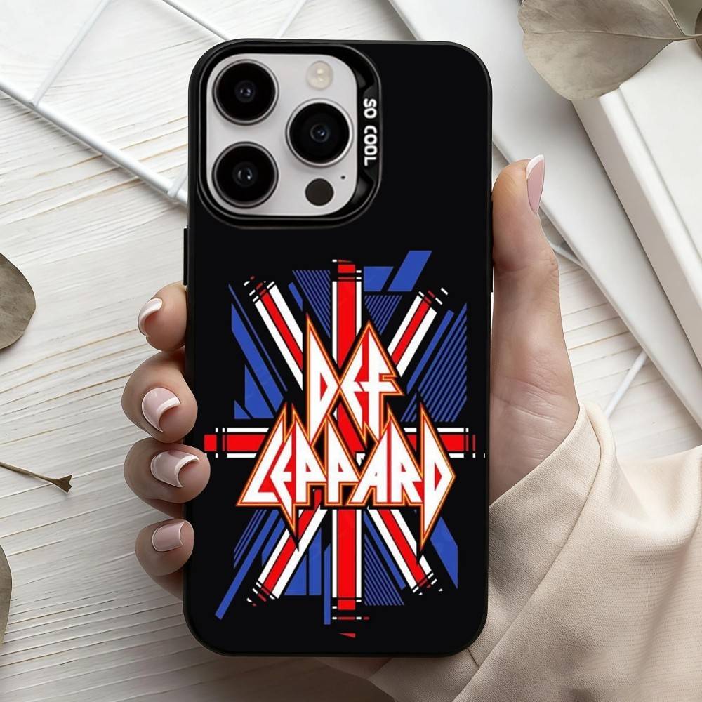 Hot R-Rock Band D-Def L-Leppard Phone Case For iPhone17,16,15,14,13,12,11 Plus,Pro Max Black Candy Silver Phone Case