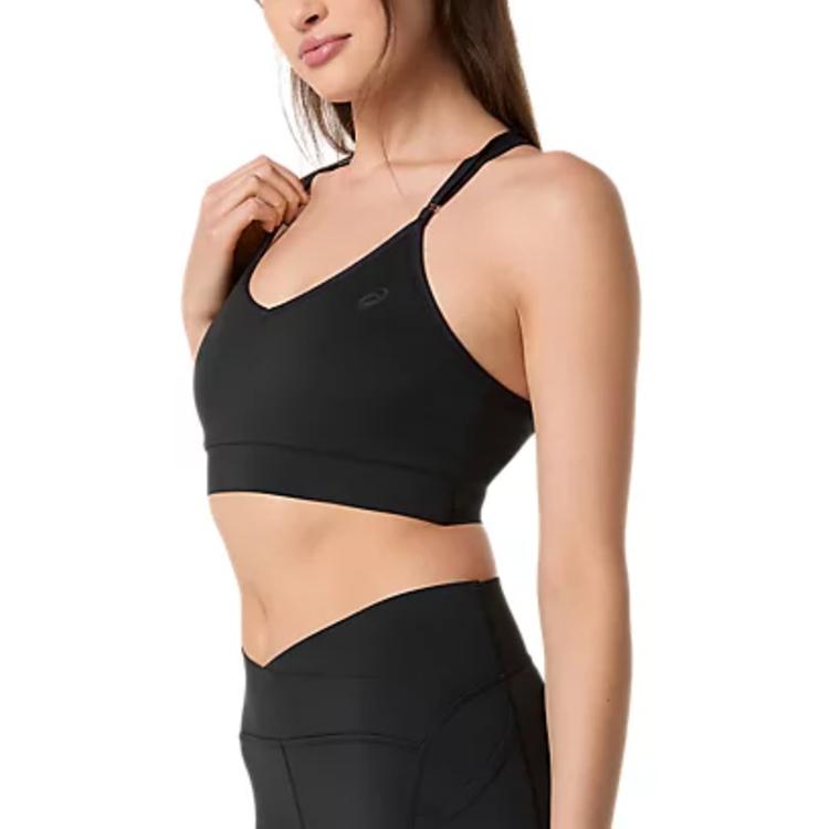 Asics Ciclo Stretch Breathable Solid Color V-Neck Sports Bra Women Underwear 2032D388-002