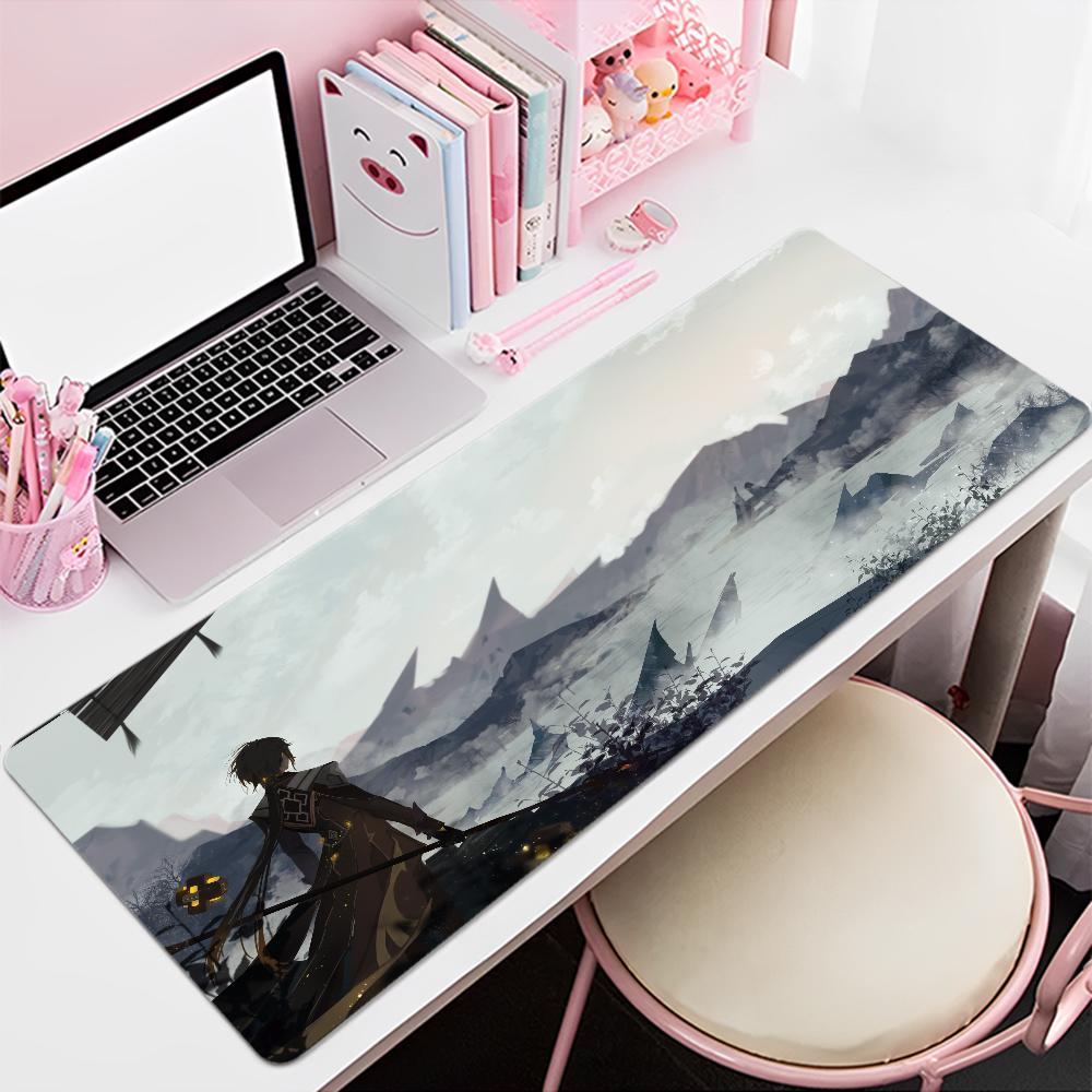 Zhongli Genshin Impact Mauspads Benutzerdefinierte Skins Cartoon Anime Gaming Mauspads Tastatur Mauspads Schreibtischmatten Zubehör Mädchen Schlafzimmer