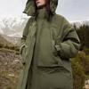Li Ning CF Adventure Series Casual Solid Color Hooded Water-Resistant Loose Long Down Jacket Unisex Outerwear Muddy-Olive-Green AYMT279-2