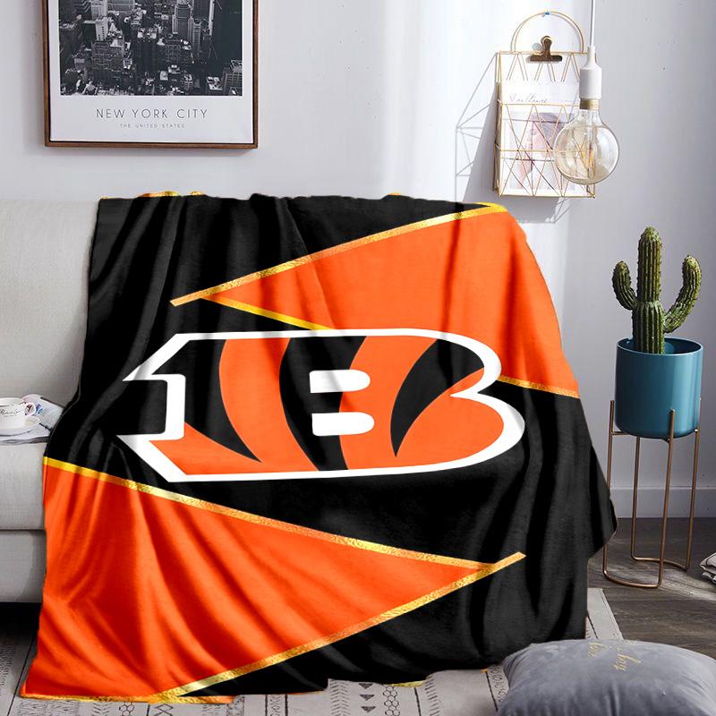 Bengals Team Logo Artwork Blanket Lightweight Flannel Bedding Blanket Perfect for Travel, Camping, Living Rooms, Offices, Sofas, Fan Christmas gift