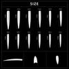 kads 12pcs Long Pointed Nail Tips Manicure Extension False Nail Art Fake Nails for DIY Salon