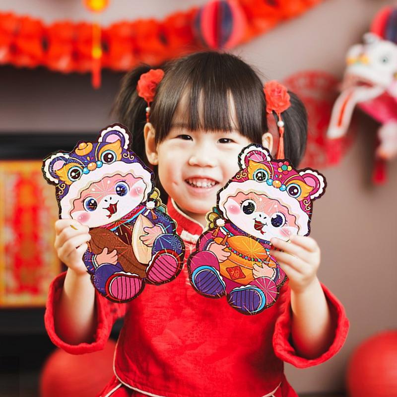6Pcs Cartoon Lunar Red Packet New Year Lucky Money Envelopes Year of the Snake Creative Lucky Red Envelopes for Spring Festival