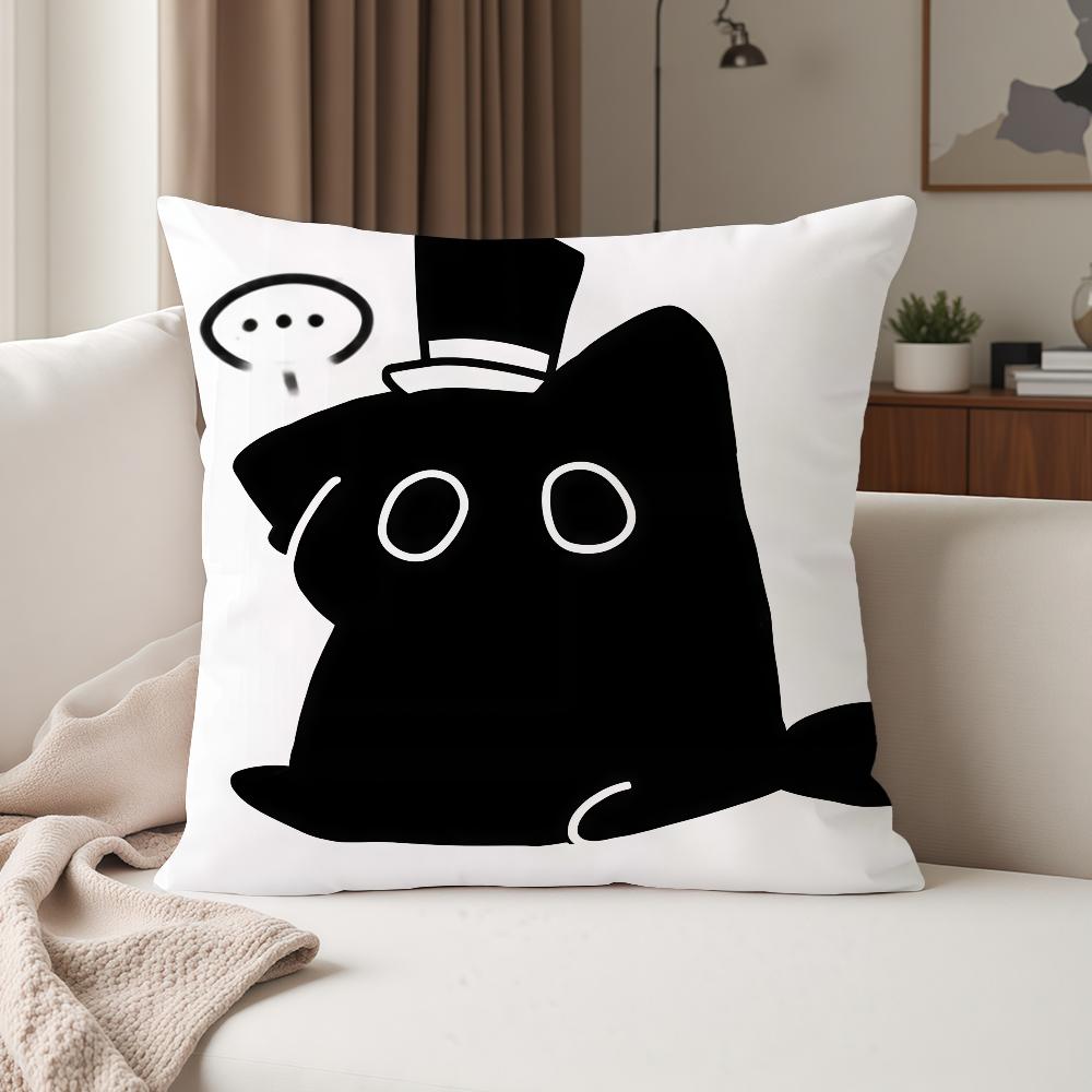 Cartoon Print Pillow Cover, Invisible Zipper Durable, Home Bedroom Cushion Cover