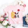 Hotselling Birthday Panda Digital Print Childrens Tshirts Roundneck Shortsleeved Tshirts for Boys and Girls Summer Modal