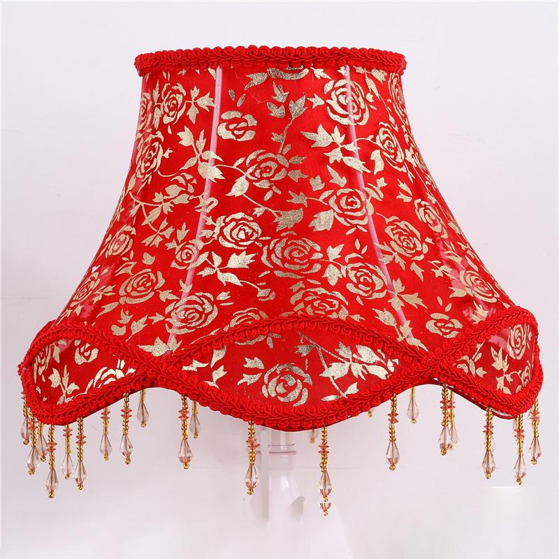 European Style Lampshade Home Decor Retro Light Lamp Cover European Vintage High-End Cloth Art Bead Lace Lampshade