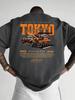 Summer 2026 Unisexs Pure Cotton Tshirt with Racing EleUnisexts Tokyo Street Style Racing Culture Daily Attire