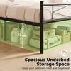 3ft Single Bed Frame with Headboard and Footboard, Metal Platform Bed Frame with 32 Cm Underbed Storage, Black