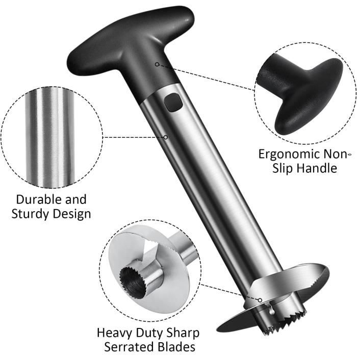Pineapple Peeler - Black - Stainless Steel - Durable - Easy To Clean - Contemporary Design