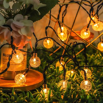 50/100 LED křišťálová koule Vodotěsná solární venkovní řetězová světla Solárně napájená Globe Fairy String Lights pro venkovní zahradu