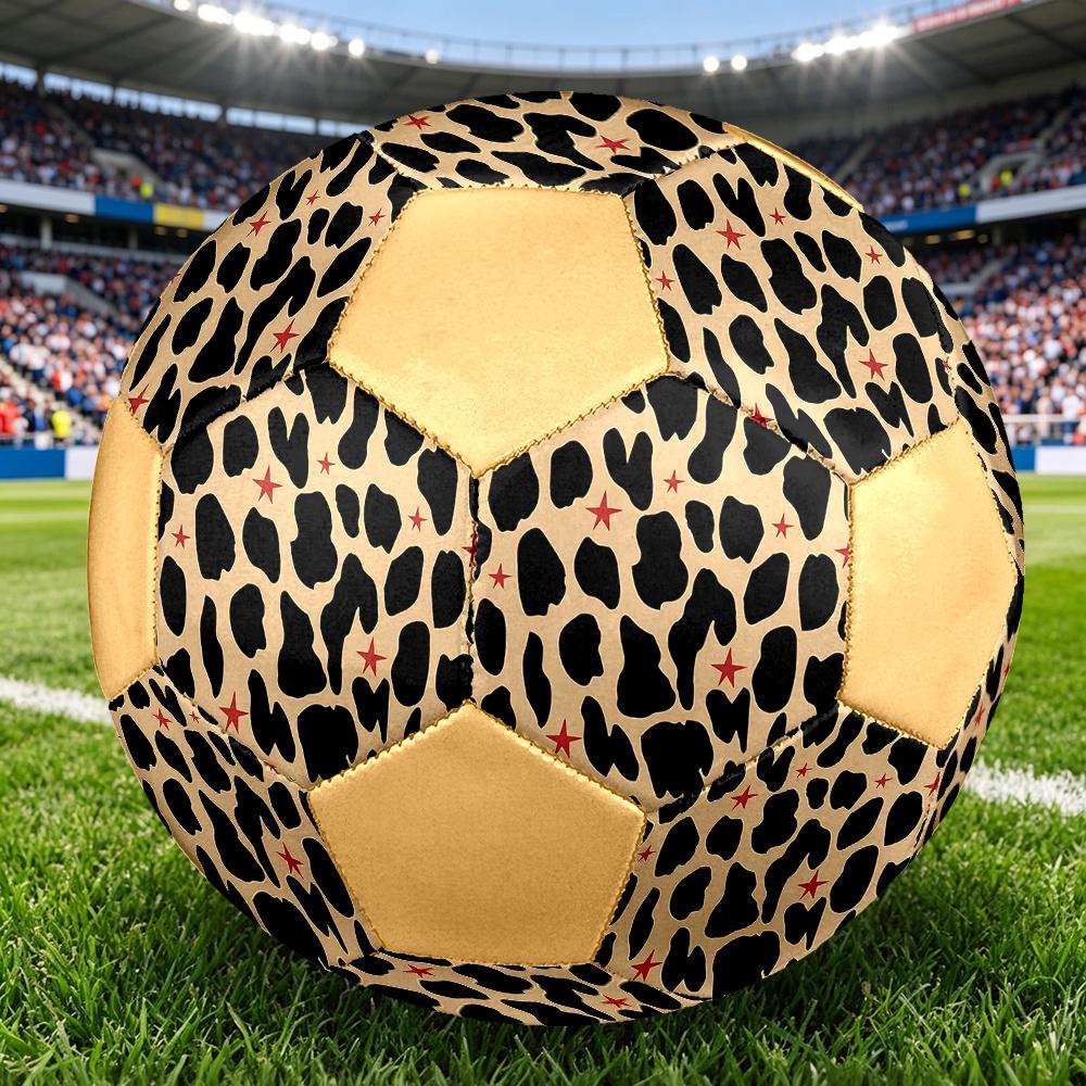 1PC Leopard Print Stars Abstract Minimalist Soccer Ball Size 5 Football Machine Sewn Indoor/Outdoor Universal Football Gift W57