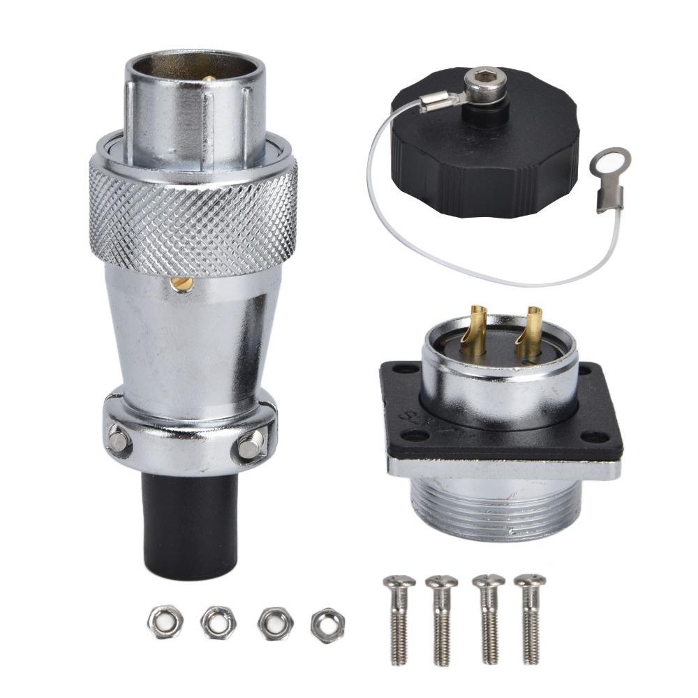 WS20 2 Pins Plug Socket Waterproof Panel Mount Connector Aviation Connector  Wiring Connecting