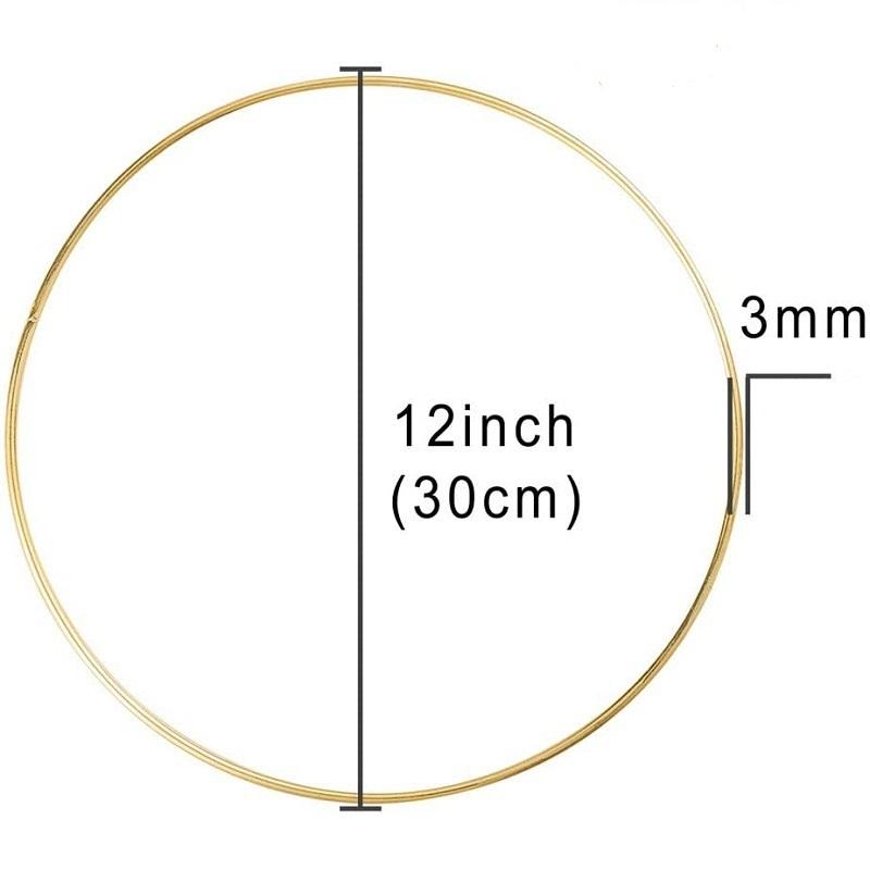 6PCS Round Metal Floral Hoop Wreath Frame Wire Ring Flower Garland Holder Rings DIY Christmas Wedding Table Decoration Wreath