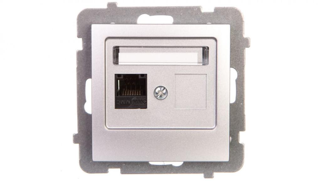 As Gniazdo Komputerowe Pojedyncze Rj45 Kat.5E Mmc Srebro Gpk-1G/K/M/18