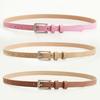 Luxury Design Suede Leather Belt Pin Buckle Frosted Waistband Business Waist Belt  For Women