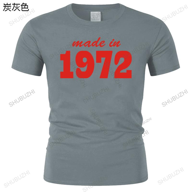 Fabriqué en 1972 19XX T-shirt Personnalisé Cadeaux d'Anniversaire Drôles Pour Hommes Mari Papa Père T-shirt Coton Col Rond Manches Courtes