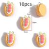 10/12Pcs Strawberry Cake Resin Cartoon Charms Diy Keychain Necklace Earrings Jewelry Making Accessories
