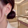 Gold-Plated Geometric Stud Earrings: Exquisite, Fashionable, Light Luxury Micro-Inlaid Zircon, Perfect for Women