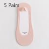 5 Pairs of Women's Summer Thin Style Pure Cotton Shallow Mouth Invisible Boat Socks