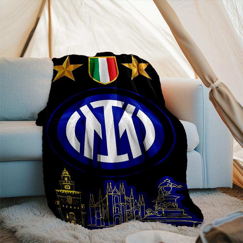 1 Stück F.C. Internazionale Milano Bedruckte Weiche Flanelldecke Überwurf für Schlafzimmer Wohnzimmer Sofa Camping Reise Fan Geschenke Weihnachtsgeschenke