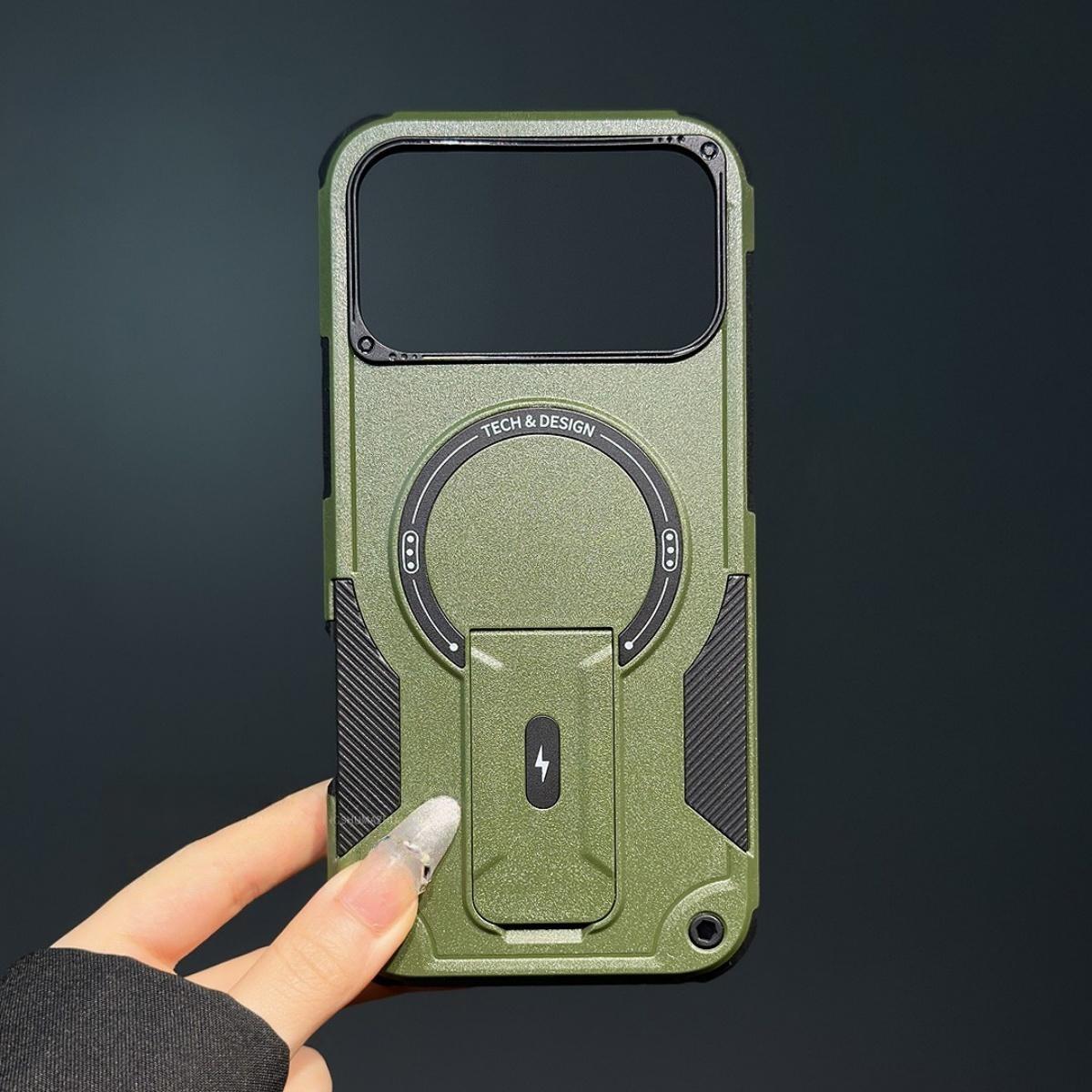 

Shockproof Armor Invisible Stand Bracket For Magsafe Case For iPhone Air 16 15 14 13 12 17 Pro Max Sturdy Magnetic Charge Cover iPhone Air