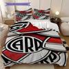River Plate Logo Pattern Bedding Quilt Set Quilt Cover Pillowcase Home Decoration Birthday Gift (1 * Duvet Cover + 2 * Pillowcase, Without Core)