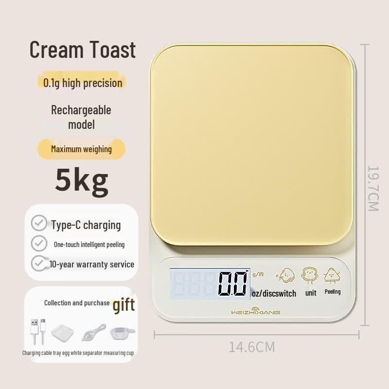 High-Precision Rechargeable Digital Kitchen Scale