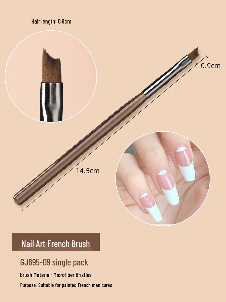 Nail Art Brush & Painting Gel Set with French Round Head & Long-lasting Base Coat