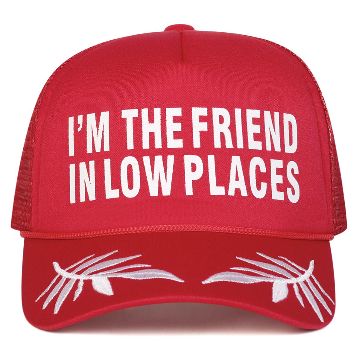 

Unisex I M THE FRIEND IN LOW PLACES Print Baseball Net Caps Spring Summer Outdoor Adjustable Casual Hats Sunscreen Hat Cap красный