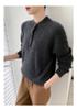 Women's Thickened Cashmere Sweater - Half-High Collar, Half-Button Cable Knit, Loose & Slimming Design