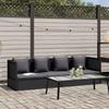 vidaXL Garden Sofa Bed with Cushions Poly Rattan Black