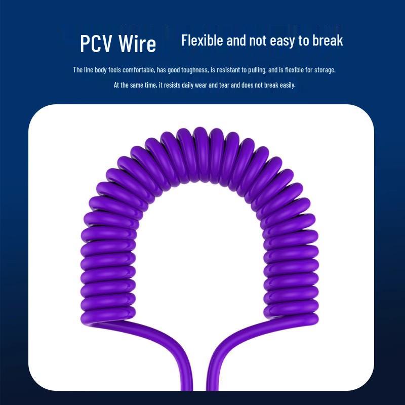 Spring Multi-Head Fast Charging Data Cable - 4-in-1 Two-to-Two for Car Use