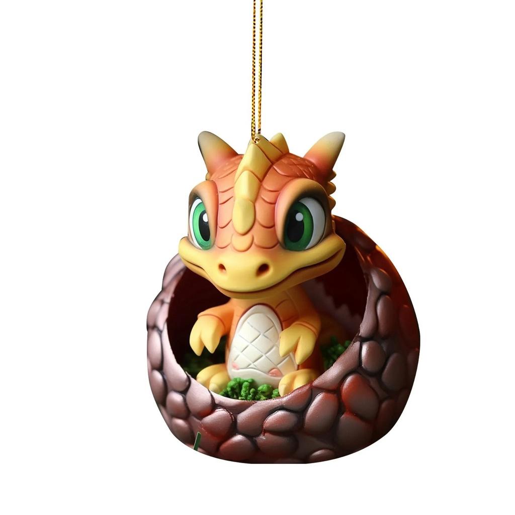 

Cartoon Dragon Egg Car Hanging Decoration Christmas Tree Ornament Gift Acrylic/glass Material Cartoon Style Multiple Color Options Interior Car Decor Style C