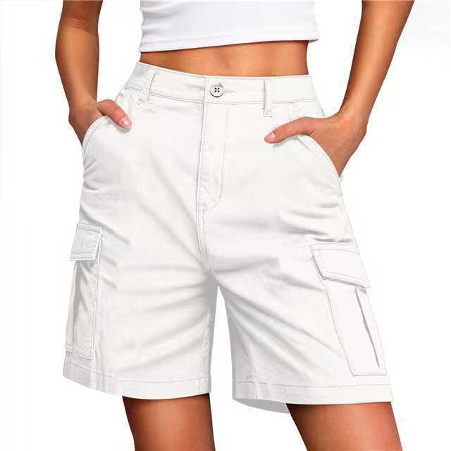 Women High Waist Cargo Shorts Casual Multi Pocket Loose Fit Lounge Shorts